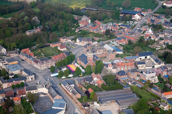 Vue aérienne de Beaurevoir dans le département Aisne, France
