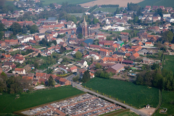 Vue aérienne de Bertincourt dans le département Pas de Calais, France