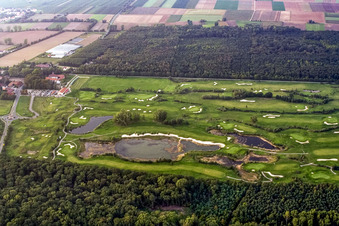 Vue d'oiseau de Club de golf Landgut Dreihof SÜW à Essingen dans le département Rhénanie-Palatinat, Allemagne