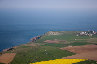Vue aérienne de Côte de la Manche Cap Le Gris Nez à Lille dans le Nord-Pas-de-Calais Picardie à Audinghen dans le département Pas de Calais, France