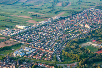 Vue aérienne de Quartier Mörsch in Rheinstetten dans le département Bade-Wurtemberg, Allemagne
