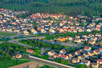 Vue aérienne de Bernhardstr à Bietigheim dans le département Bade-Wurtemberg, Allemagne