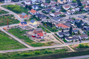 Vue aérienne de Nouvelle zone de développement Starenweg à Jockgrim dans le département Rhénanie-Palatinat, Allemagne