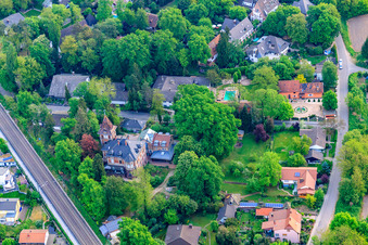 Vue aérienne de Villas à Parkring x Ziegelbergstr à Jockgrim dans le département Rhénanie-Palatinat, Allemagne