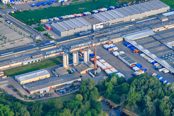 Vue oblique de Germersheim dans le département Rhénanie-Palatinat, Allemagne