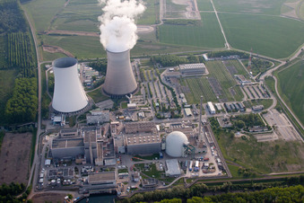 Photographie aérienne de Centrale nucléaire à Philippsburg dans le département Bade-Wurtemberg, Allemagne