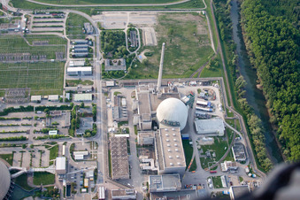 Vue oblique de Centrale nucléaire à Philippsburg dans le département Bade-Wurtemberg, Allemagne