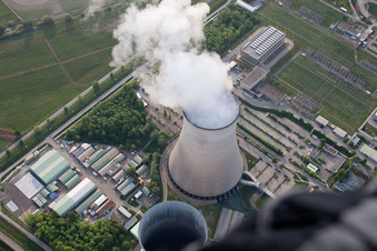 Vue d'oiseau de Philippsburg dans le département Bade-Wurtemberg, Allemagne