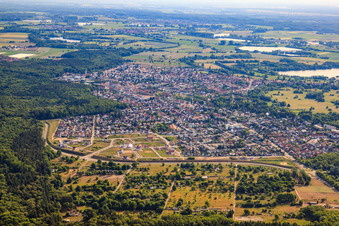 Photographie aérienne de Vue de la ville depuis l'ouest à Jockgrim dans le département Rhénanie-Palatinat, Allemagne