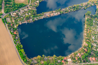 Vue oblique de Blue Adriatic, Swan Pond, coin Mittelweg/Adriastr à Altrip dans le département Rhénanie-Palatinat, Allemagne