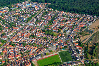 Vue aérienne de Schulstr à Jockgrim dans le département Rhénanie-Palatinat, Allemagne