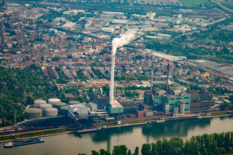 Vue aérienne de GKM à le quartier Neckarau in Mannheim dans le département Bade-Wurtemberg, Allemagne