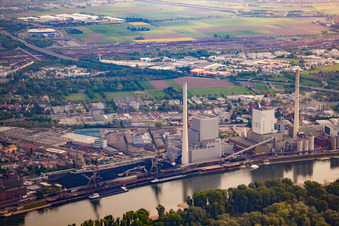 Vue oblique de GKM à le quartier Neckarau in Mannheim dans le département Bade-Wurtemberg, Allemagne