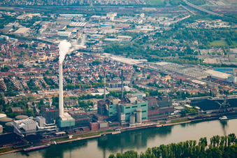 GKM à le quartier Neckarau in Mannheim dans le département Bade-Wurtemberg, Allemagne hors des airs