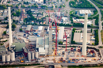 Vue d'oiseau de GKM à le quartier Neckarau in Mannheim dans le département Bade-Wurtemberg, Allemagne