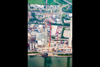GKM à le quartier Neckarau in Mannheim dans le département Bade-Wurtemberg, Allemagne vue du ciel