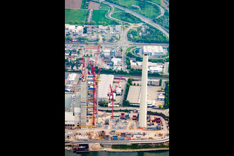Image drone de GKM à le quartier Neckarau in Mannheim dans le département Bade-Wurtemberg, Allemagne