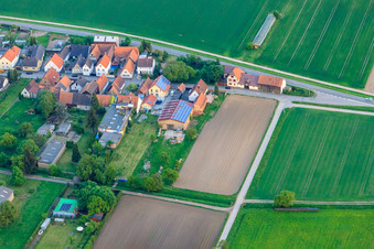 Vue aérienne de Stoffhalle Kissenzauber à Brehmstr à le quartier Minderslachen in Kandel dans le département Rhénanie-Palatinat, Allemagne