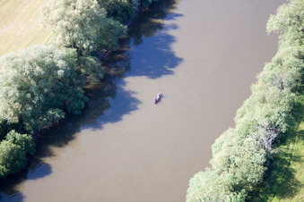 Vue aérienne de Rivière Severn près de Sandhurst à Ashleworth dans le département Angleterre, Grande Bretagne