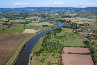 Vue aérienne de Rivière Severn près de Elmore à Elmore dans le département Angleterre, Grande Bretagne