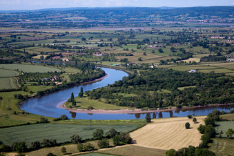 Vue aérienne de Genou de la rivière Severn près de Oakle Street à Elmore dans le département Angleterre, Grande Bretagne
