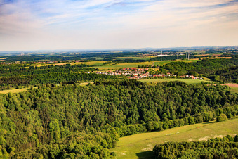 Vue aérienne de Vue du village depuis le sud-est à Vinningen dans le département Rhénanie-Palatinat, Allemagne