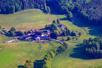Vue aérienne de Ransbrunnerhof à Eppenbrunn dans le département Rhénanie-Palatinat, Allemagne