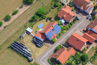 Vue aérienne de À Bienwald à Scheibenhardt dans le département Rhénanie-Palatinat, Allemagne