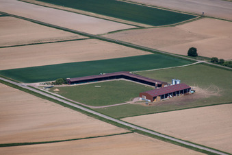 Vue d'oiseau de Schleithal dans le département Bas Rhin, France