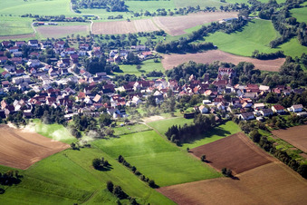 Vue aérienne de Du nord à le quartier Lohrbach in Mosbach dans le département Bade-Wurtemberg, Allemagne