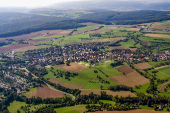 Vue aérienne de Du nord à le quartier Lohrbach in Mosbach dans le département Bade-Wurtemberg, Allemagne