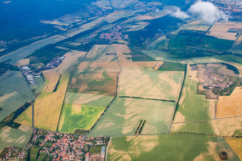 Photographie aérienne de Structures des champs agricoles façonnées par l'érosion des sols et l'eau à le quartier Warnstedt in Thale dans le département Saxe-Anhalt, Allemagne