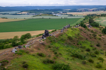 Mur du Diable de Warnstedt à le quartier Warnstedt in Thale dans le département Saxe-Anhalt, Allemagne depuis l'avion