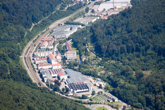 Vue aérienne de Filage à Ettlingen dans le département Bade-Wurtemberg, Allemagne