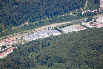 Vue oblique de Filage à Ettlingen dans le département Bade-Wurtemberg, Allemagne