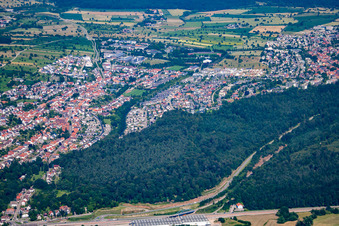 Photographie aérienne de De l'ouest à le quartier Busenbach in Waldbronn dans le département Bade-Wurtemberg, Allemagne