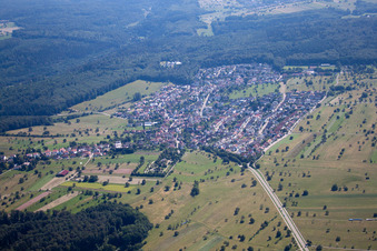 Quartier Schöllbronn in Ettlingen dans le département Bade-Wurtemberg, Allemagne vue d'en haut