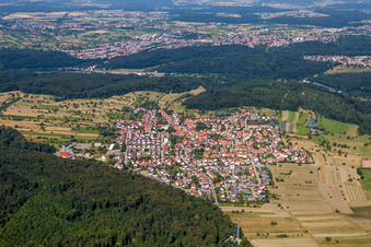 Vue aérienne de Spessart dans le Land de Bade-Wurtemberg à le quartier Spessart in Ettlingen dans le département Bade-Wurtemberg, Allemagne