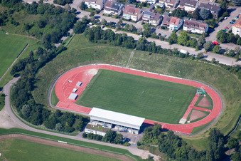 Vue aérienne de Stade d'Albgau à Ettlingen dans le département Bade-Wurtemberg, Allemagne