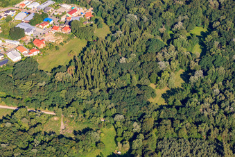 Vue aérienne de Carrière d'argile à Jockgrim dans le département Rhénanie-Palatinat, Allemagne