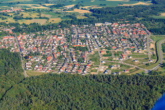 Photographie aérienne de Nouvelle zone de développement Vogelring vue du nord à Jockgrim dans le département Rhénanie-Palatinat, Allemagne