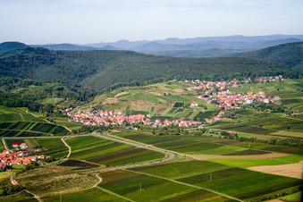 Photographie aérienne de Champs agricoles et terres agricoles à le quartier Gleiszellen in Gleiszellen-Gleishorbach dans le département Rhénanie-Palatinat, Allemagne