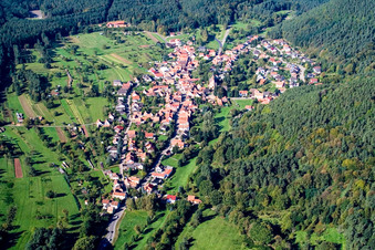 Photographie aérienne de Vue des rues et des maisons dans les quartiers résidentiels à Birkenhördt dans le département Rhénanie-Palatinat, Allemagne