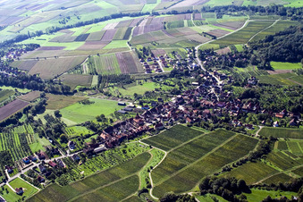Vue aérienne de Près de Wissembourg à Rott dans le département Bas Rhin, France