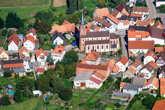Église Saint-Laurent à Schweighofen dans le département Rhénanie-Palatinat, Allemagne d'en haut