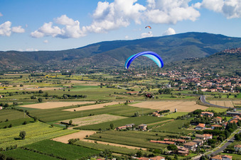 Camucia dans le département Toscane, Italie d'en haut