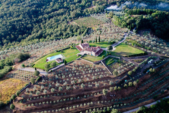 Vue aérienne de Il Bastardo dans le département Toscane, Italie