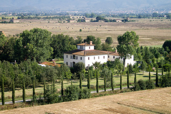 Castroncello dans le département Toscane, Italie depuis l'avion