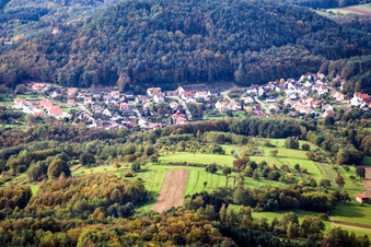 Vue aérienne de De l'est à le quartier Stein in Gossersweiler-Stein dans le département Rhénanie-Palatinat, Allemagne