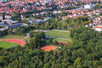 Stade Bienwald à Kandel dans le département Rhénanie-Palatinat, Allemagne vue d'en haut